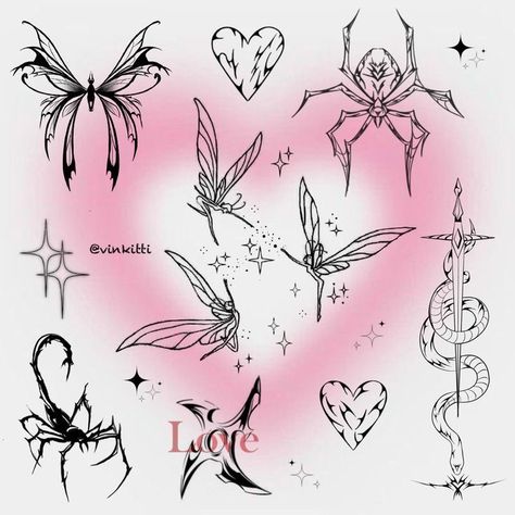 Enchanted Tattoo, Gotik Tattoo, Mystical Tattoos, Sharpie Tattoos, Small Pretty Tattoos, Tattoos For Black Skin, Cute Little Tattoos, Cute Tiny Tattoos, Tattoo Design Book