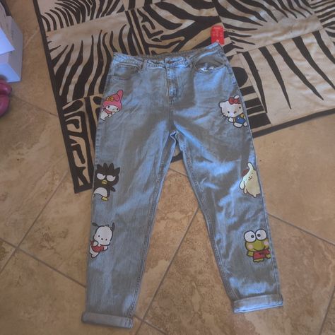 Hot Topic Hello Kitty Stretch Cotton Jeans Size 19 Brand New Waist Apprx 40-42 Fits 16 Can Stretch To 18 Senior Jeans Hello Kitty, Hello Kitty Jeans, Senior Jeans, Cotton Jeans, Hot Topic, Stretch Cotton, Pant Jumpsuit, Jeans Size, Hello Kitty