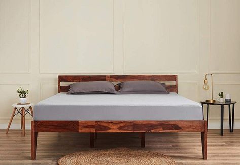 Sheesham Wood Bed, Bed Without Storage, Diy Mattress, Bed Double, Wooden Bed Design, Mattress Buying, Online Mattress, Queen Mattress Size, Buy Bed