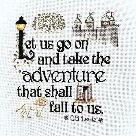 Narnia quote, C.S. Lewis. Cross-stitch pattern Chronicles Of Narnia Cross Stitch, Narnia Cross Stitch Pattern, Narnia Cross Stitch, Narnia Embroidery, The Silver Chair, Chronicles Of Narnia Books, Narnia Quotes, Last Battle, Blackwork Patterns