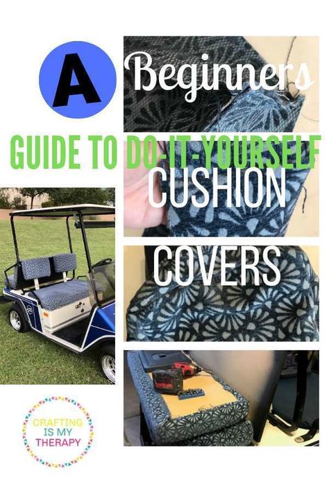 Diy Golf Cart Seat Covers, Golf Cart Makeover Ideas, Golf Cart Paint Ideas, Upholstered Chairs Diy, Gold Cart, Diy Golf, Golf Cart Seat Covers, Diy Upholstery, Golf Cart Seats