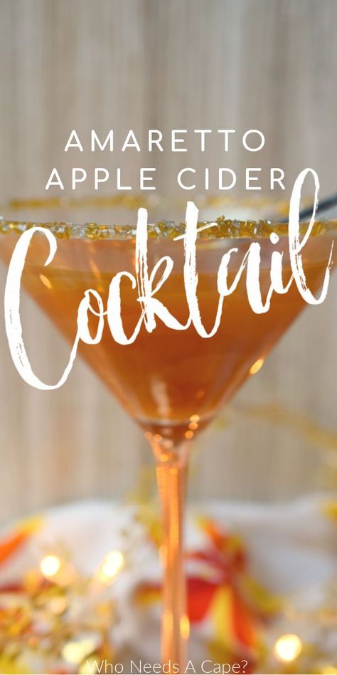 Amaretto Apple Cider Cocktail, Diy Alcohol, Cider Cocktail, Fall Drink Recipes, Apple Cider Cocktail, Specialty Drinks, Fall Cocktails Recipes, Fall Drink, Thanksgiving Cocktails