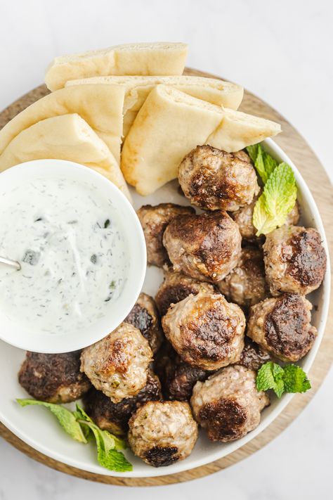 This Greek lamb meatballs recipe gives you FRESH and FLAVORFUL meatballs that are amazing served along Mediterranean classics like hummus and pita. Lamb Meatballs Greek, Greek Turkey Meatballs, Greek Turkey, Salt Recipes, Healthy Appetizers Easy, Greek Dinners, Greek Meatballs, Low Carb Meatballs, Homemade Tzatziki