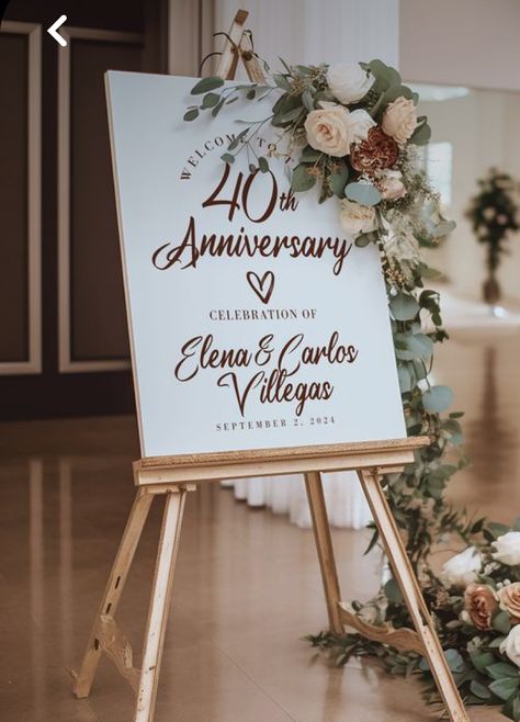 20 Year Wedding Anniversary Ideas Vow Renewal Ceremony, 30 Year Anniversary, Wedding Anniversary Decorations, Vow Renewal Ceremony, Poster Diy, Wedding Planning Decor, 30th Wedding Anniversary, Diy Anniversary, Anniversary Sign