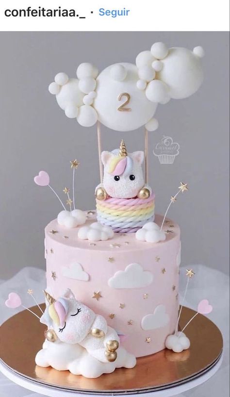 Cake Birthday Cake, Unicorn Themed Birthday Party, Rainbow Birthday Cake, Unicorn Birthday Cake, 1st Birthday Cakes, Unicorn Cake Topper, Baby Birthday Cakes, Cake Decorating Designs, Cute Birthday Cakes