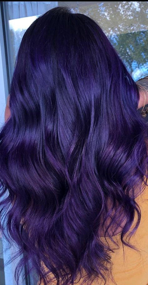 Purple Hair Hairstyles, Dark Violet Hair, Deep Purple Hair, Dark Purple Hair Color, Indigo Hair, Violet Hair Colors, Dark Purple Hair, Plum Hair, Violet Hair