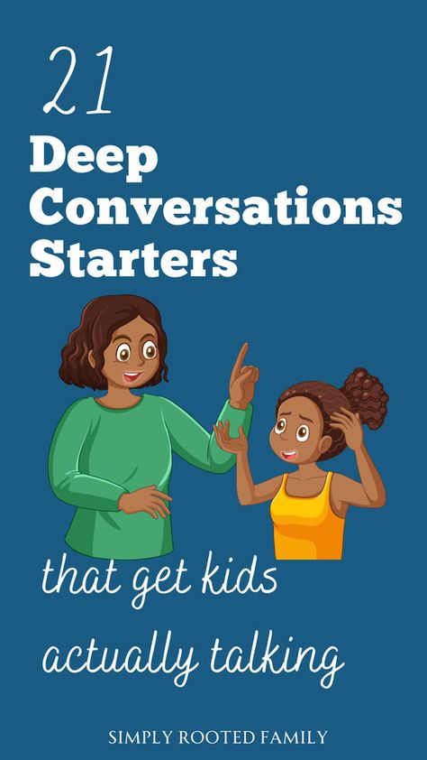 Get your kids actually talking to you with these 21 deep Conversation Starters - specifically designed for kids. Also, learn why it's so important to replace small talk with meaningful bonding moments. Conversations Starters, Family Conversation Starters, Deep Conversation Topics, Conversation Starter Questions, Conversation Starters For Kids, Deep Conversation Starters, Family Conversation, Conversation Starters For Couples, Deep Conversation