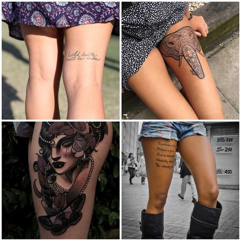 tattoo oberschenkel, sommerkleider, kurze jeans mit stiefeln, frau mit perlenschmuck, elefant mit geometrischen motiven Tattoo Bein Frau, Protection Tattoo, Tattoo Band, Tattoo Designs, Tattoos, Pins, Beauty