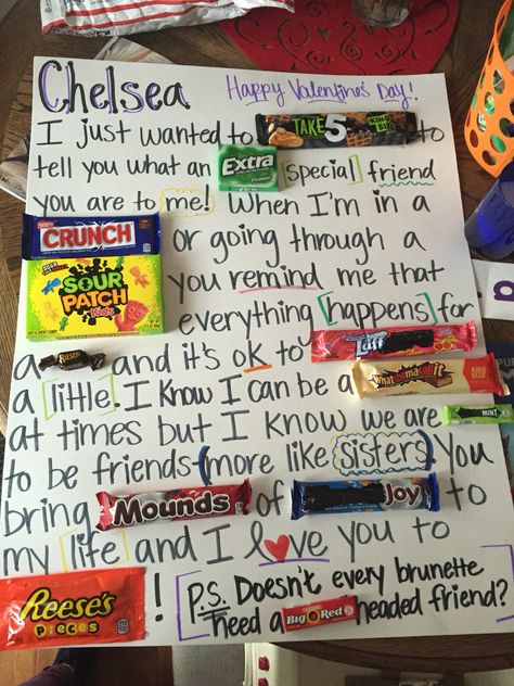 Candy bar poster for the best friend! Candy Poster Board, Candy Bar Cards, Candy Birthday Cards, Candy Bar Poster, Friend Valentine Card, Diy Candy Bar, Best Friend Valentines, Candy Bar Posters, Funny Candy