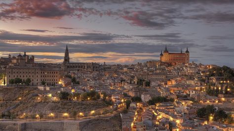 1366x768 Wallpaper spain, toledo, lights, dusk, hdr Spain Aesthetics, 1366x768 Wallpaper, Spain Aesthetic, Uhd Wallpaper, Toledo Spain, Europe Aesthetic, Barcelona City, City Wallpaper, Old Building