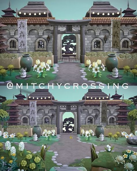 Michelle 👑 Animal Crossing Creator on Instagram: "🏯Hikari’s Zen Garden Retreat🏯 A serene sanctuary, inspired by traditional Japanese architecture and aesthetics. Follow 👉🏼 @mitchycrossing   #acnhzengarden #acnhjapanese #acnhbuilds #acnhexterior #acnhinspo #zengarden   Animal crossing ACNH Japanese style zen garden build speedbuild new horizons nintendo mom gamer explore cozy" Acnh Zen Garden, Traditional Japanese Architecture, Japanese Landscape, Japanese Architecture, Outdoor Areas, Zen Garden, Garden Paths, Japanese Traditional, Animal Crossing