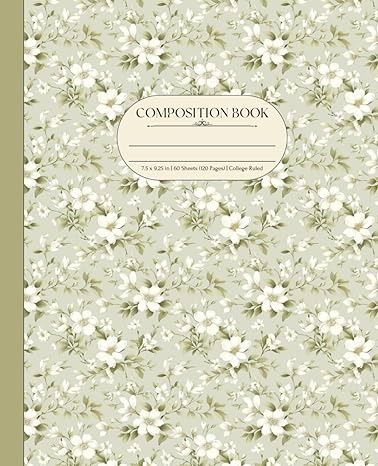 Composition Notebook: Aesthetic Vintage Green Style Cottagecore Flowers | 7.5" x 9.25" | College Ruled 120 Pages: Publishing, AesthetCampus: Amazon.com: Books Cover Page Notebook, Cute Green Wallpapers, Good Notes Notebook Cover, Printable Notebook Cover, Composition Notebook Aesthetic, Goodnotes Ideas, Cover Goodnotes, Good Notes Templates, Composition Book Cover