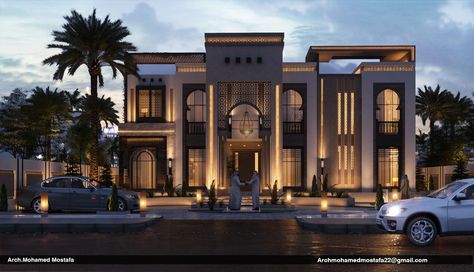 Check out my @Behance project: “Modern islamic villa” https://www.behance.net/gallery/60370009/Modern-islamic-villa Islamic Residential Architecture, Islamic House Interior, Modern Villa Decor, Modern Islamic Exterior Design, Islamic Hotel Design, Modern Villa Exterior Design Dubai, Modern Islamic Elevation, Dubai Villa Design, Dubai Villa Exterior