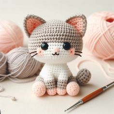 Crochet Kitten Amigurumi Pattern Step By Step Crochet Kitten Pattern Free Amigurumi, Crocheted Cat Pattern, Kitten Crochet Pattern Free, Crochet Kitten Pattern Free, Crochet Cat Pattern Free Amigurumi, Crochet Kittens, Crochet Cat Free Pattern, Cat Crochet Pattern Free, Kat Haken