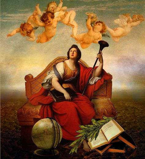 The Muse Clio - Pierre Mignard Clio Muse, Corpus Museum, Cemetery Angels, Capricorn And Taurus, Greek Mythology Gods, Baroque Painting, Baroque Art, Ancient Myths, Pre Raphaelite