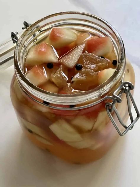 Quick Pickled Watermelon Rinds - The Mindful Fork Pickled Watermelon, Pickled Watermelon Rind, Quick Pickled, Watermelon Rind, Pickle Juice, Sauce Pot, Watermelon Slices, Vegetable Peeler, Reduce Food Waste