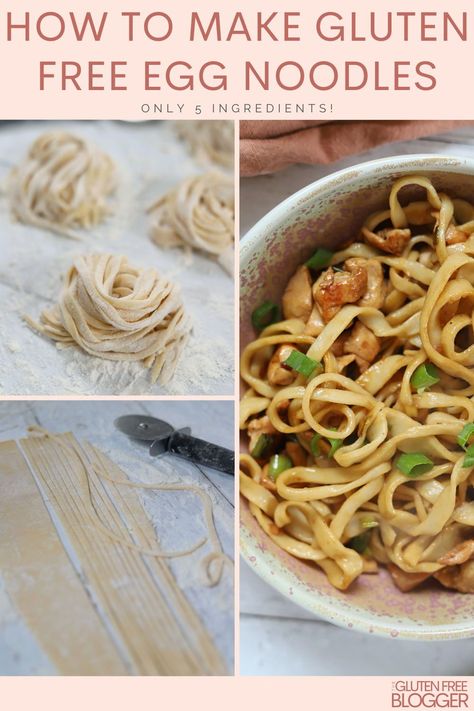 How to make gluten and dairy free noodles for Chinese cooking! Easy recipe! Gluten Free Noodles Recipe, Takeaway Recipes, Gluten Free Italy, Gluten Free Egg Noodles, Noodles From Scratch, How To Make Noodles, Gluten Free Bread Flour, Make Noodles, Free Noodles