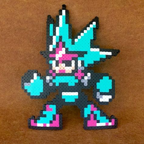 Comet Woman - Mega Man Unlimited - perler bead Perler Projects, Mega Man, Perler Bead, Perler Beads, Pixel Art, Marvel, Pastel, Beads, ? Logo