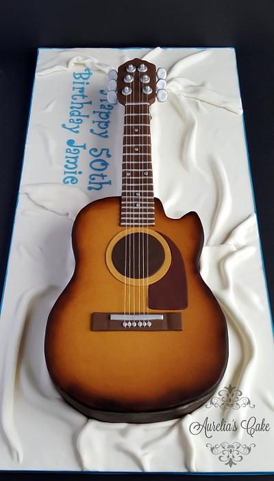 Guitar Birthday Cakes, 3d Guitar, Acoustic Guitar Cake, Music Themed Cakes, Rodjendanske Torte, Music Cakes, Guitar Cake, 44th Birthday, Birthday Cakes For Women