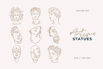 Statue Logo Projects | Photos, videos, logos, illustrations and branding on Behance Greek Statue Line Art, Drawings Of Heads, Logo Sculpture, Greek Images, Linear Drawings, Ancient Greece Aesthetic, Statue Greek, Greece Aesthetic, Minimal Tattoos