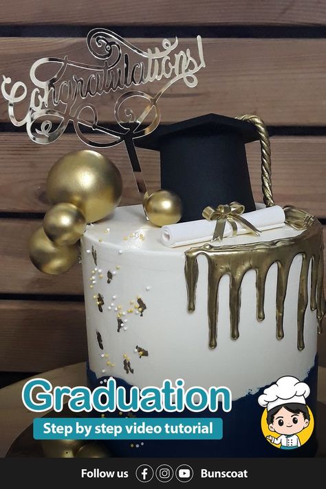 step by step tutorial on how to create graduation cap and certificate Graduation Cap Cake Topper, Graduation Cap Cake, Grad Cake, Cap Cake, Grad Hat, Hat Cake, Cake Topper Tutorial, Fondant Tutorial, Graduation Cap