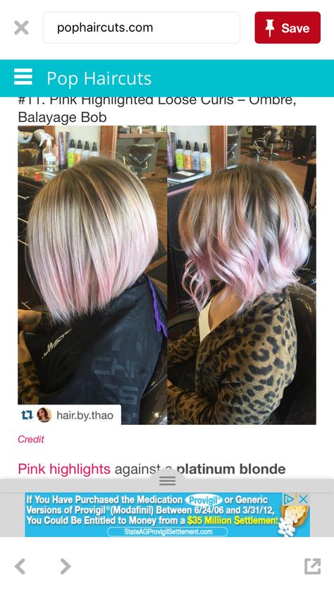 Popular Haircuts For Women, Champagne Blond, Wavy Bob Hairstyles, Blonde With Pink, Balayage Blonde, Lob Haircut, Different Hair Types, Popular Haircuts, Hair Color Pink