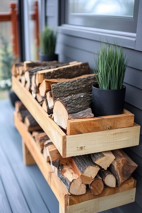 "Keep your firewood neatly stacked with a DIY Firewood Storage Rack! 🛠️🔥 Perfect for organizing outdoor spaces. #FirewoodRackDIY #OutdoorStorage #FireplaceEssentials" Diy Firewood Storage, Firewood Storage Rack, Firewood Rack, Firewood Storage, Outdoor Diy Projects, Outdoor Projects, A Fan, The Fire, Outdoor Storage