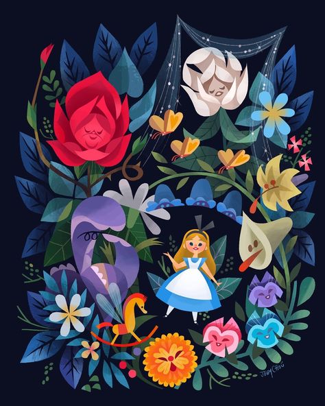 Alice In Wonderland Illustration, Flor Iphone Wallpaper, Joey Chou, Disney Poster, 동화 삽화, Images Disney, Wallpaper Disney, Disney Background, Downtown Disney