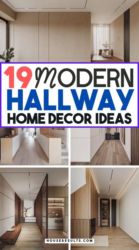 Transform your hallway into a modern masterpiece with these decor ideas! 🌟🏡 From sleek minimalist designs to bold statement pieces, discover the perfect way to elevate your space. Perfect for any home style! Save this pin for your next hallway makeover! 📌✨ Narrow Hallway Wall Molding, Make Hallway Look Wider, Hallway Picture Rail, 2nd Floor Hallway Ideas, Narrow Long Hallway Ideas, Hallway Wall Decor Modern, Hallway Art Ideas, End Of Hallway Ideas, Hallway Picture Ideas