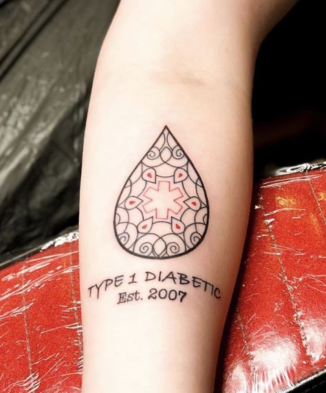 T1d Tattoo, Medical Alert Tattoo, Easy Tattoos To Draw, Gifts For Diabetics, 1 Tattoo, Medical Alert, Tattoo Work, Unusual Design, Creative Tattoos