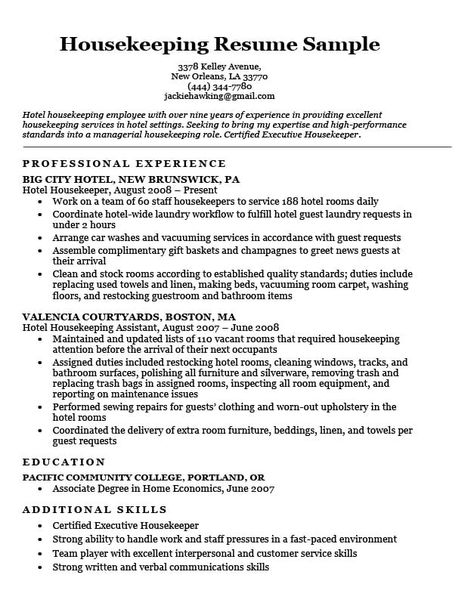 80+ Resume Examples for 2020 [Free Downloads] Housekeeping Resume, Resume Template Free Downloadable, Supervisor Resume, Preschool Teacher Resume, Hotel Housekeeping, Free Resume Examples, Make A Bed, Resume Objective Examples, Towel Folding