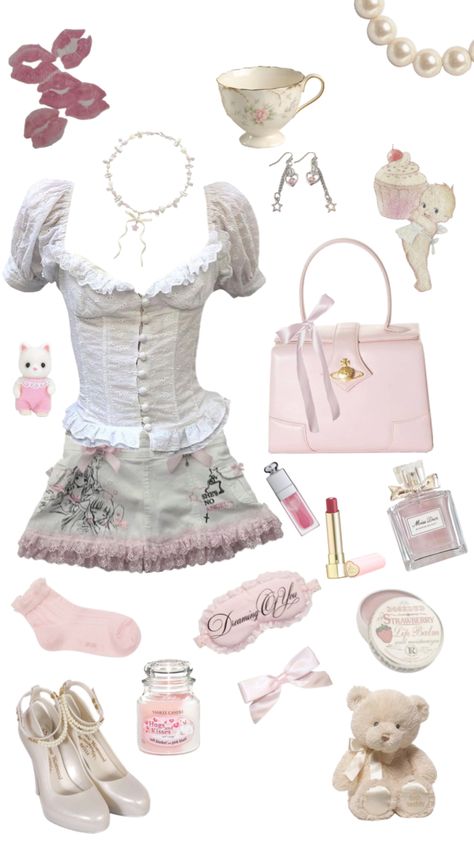 skirt from @yourneptunia on ig!! 
#outfitinspo #coquette #pinkoutfitinspo #coquetteoutfit #dior Dainty Top Outfit, Melanie Martinez Aesthetic Outfits, Melanie Martinez Outfit Ideas, Melanie Martinez Inspired Outfits, Melanie Martinez Outfits, Coquette Clothes, Coquette Outfits, Coquette Outfit, Gay Outfit