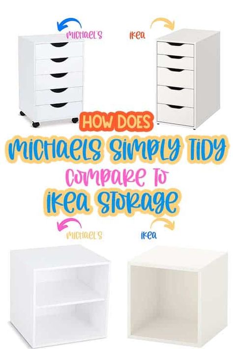 Michael's Stores came out with the Simply Tidy storage a few years ago as a craft room solution for your craft supplies. Michaels Storage Cubes Craft Rooms, Dream Box Craft Storage Mini, Simply Tidy Modular Storage Ideas, Michaels Simply Tidy Craft Room, Michaels Craft Room, Michaels Modular Storage Ideas, Simply Tidy Craft Room Ideas, Simply Tidy Craft Room, Ikea Craft Room Ideas Small Spaces