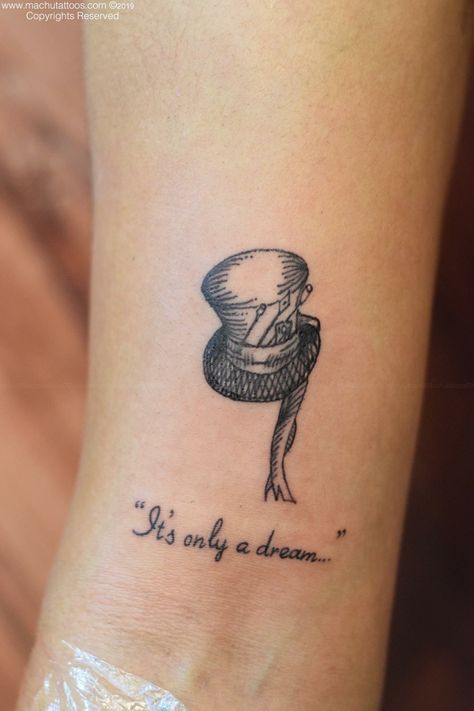 Small Alice And Wonderland Tattoos, Minimalist Alice In Wonderland Tattoo, Mad Hatter Tattoo Small, Mad Hatter Hat Tattoo, Alice In Wonderland Tattoo Ideas Small, Alice Hat, Tattoo Ideas Sketches, Wonderland Tattoo Ideas, Alice In Wonderland Tattoo Ideas