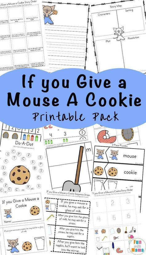 Preschool Food, Cookie Printable, Thanksgiving Activities Preschool, Laura Numeroff, Mouse A Cookie, Homeschool Preschool Curriculum, Activities Printable, Toddler Homeschool, Thanksgiving Activities For Kids