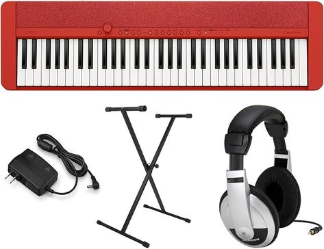 Amazon.com: Casio CTS1RD Premium Keyboard Pack with Stand, AC Adapter and Headphones PPK : Musical Instruments Portable Keyboard, Musical Instruments, Keyboard, Headphones, Musical, Free Delivery