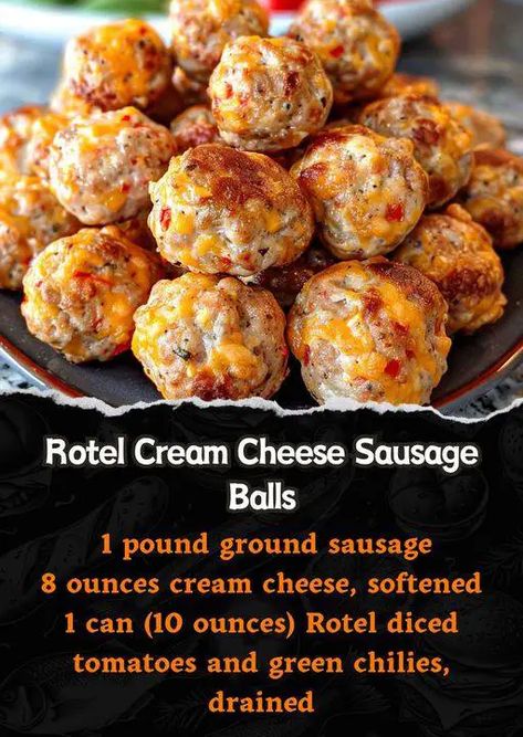 Cheese Sausage Balls, Cream Cheese Sausage, Sausage Cheese Balls, Cream Cheese Sausage Balls, Meatball Recipes Crockpot, Sausage Balls Recipe, Cream Cheese Ball, Sausage Meatballs, Grandma's Recipes