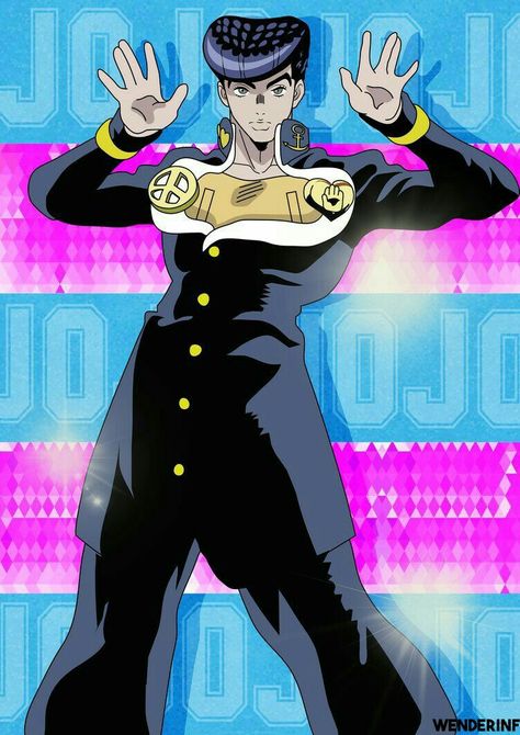 Josuke Drawing, Josuke Poses, Okuyasu And Josuke, Jojo's Bizarre Adventure Josuke, Jojo Josuke, Jojo Pose, Jojo's Bizarre Adventure Characters, Josuke Higashikata, Jojo Parts