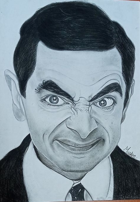 pencil sketch
charcoal sketch
charcoal powder
brushes
A4 size Mr Bean Portrait, Mr Bean Sketch, Love Sketchbook, Mr Bean, Artist Sketchbook, Drawing Artist, Sketch Art, Portrait Drawing, Art Drawing