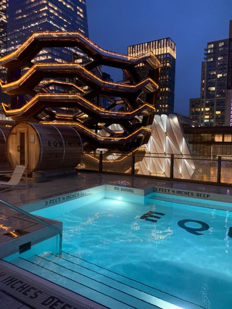 Equinox Hudson Yards, Equinox Aesthetic, Nyc November, Nyc Summer, The Vessel, Hudson Yards, Trust Fund, Nyc Photography, Rooftop Pool