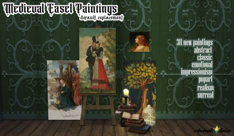 Sims 4 Medieval, Sims 4 Cas Background, Sims 4 Decades Challenge, Sims Medieval, 12 Dancing Princesses, Medieval Paintings, Easel Painting, Tudor History, Sims 4 Gameplay