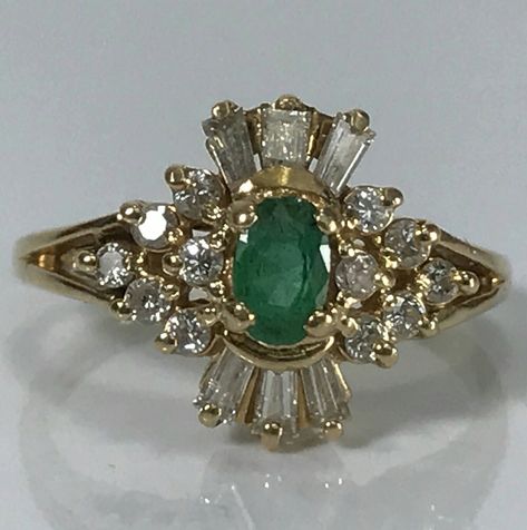 Gemstone Engagement Rings Vintage, Antique Emerald Engagement Ring, Antique Emerald Ring, Emerald Engagement Ring Green, Vintage Emerald Engagement Ring, Art Deco Emerald, Art Deco Emerald Ring, Vintage Gold Engagement Rings, Emerald Ring Engagement Diamond