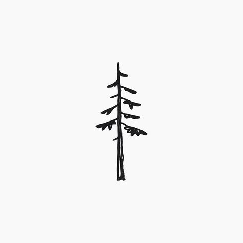 Doodling a bunch of trees today, and this one is my favorite Tree Tatoos, Pine Tree Sketch, Tree Line Drawing, Tree Drawing Simple, Pine Tree Drawing, Sketch Simple, Tree Prints, Tree Sketch, Tree Doodle