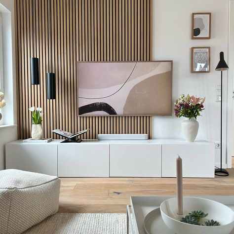 Tv Wall Decor, Luxury Living Room Design, Tv Wall Unit, Tv Wall Design, Living Room Tv Wall, Spacious Living Room, Wall Ideas, Living Room Style, Living Room Tv