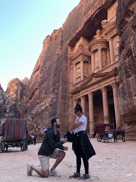 Surprise proposal in Petra, Jordan #wedding #engagement #proposal #jordan #petrajordan #wanderlust #travel Wanderlust Wedding, Jordan Wedding, Best Wedding Proposals, Petra Jordan, Engagement Proposal, Surprise Proposal, Marriage Proposal, Marriage Proposals, Wanderlust Travel