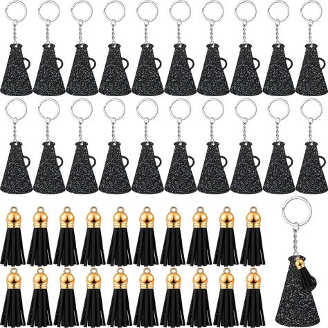 PRICES MAY VARY. What You Will Receive: the package contains 20 pieces of acrylic key chains megaphones, 20 pieces of black tassels, 20 pieces of keychain rings and 20 pieces of jump rings, complete in combination and adequate in quantity to meet your various needs Easy to Install: our cheer key chains bulk are simple to install, they are pre drilled with holes for easy use, you just need to use pliers to clip the jump ring through the small hole to attach the blanks to the keychain, please remo Cheer Key Chains, Cheerleading Banquet, Cute Cheer Gifts, Cheerleading Team Gifts, Keychain Rings, Cheer Megaphone, Cheer Team Gifts, Cheer Ideas, Cheerleading Team