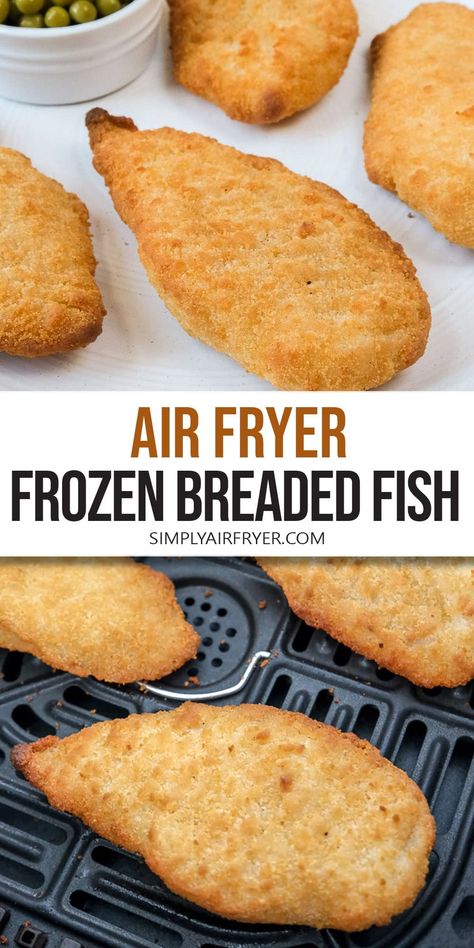 Want to make frozen breaded fish in the air fryer? Crispy on the outside and flakey on the inside, these breaded fish make a nice quick meal! Air Fryer Frozen Breaded Fish Fillets, Frozen Fish Sticks In Air Fryer, Fish In The Air Fryer, Fish In Air Fryer, Frozen Fish Recipes, Breaded Tilapia, Breaded Cod, Breaded Fish, Frozen Fish Fillets