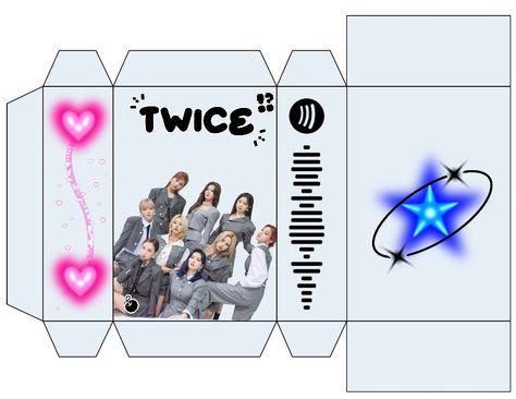 Twice printable box★ Twice Printable, Sticker Kpop, Packaging Template Design, Twice Album, Printable Box, Packaging Template, Card Box, Photo Cards, Template Design