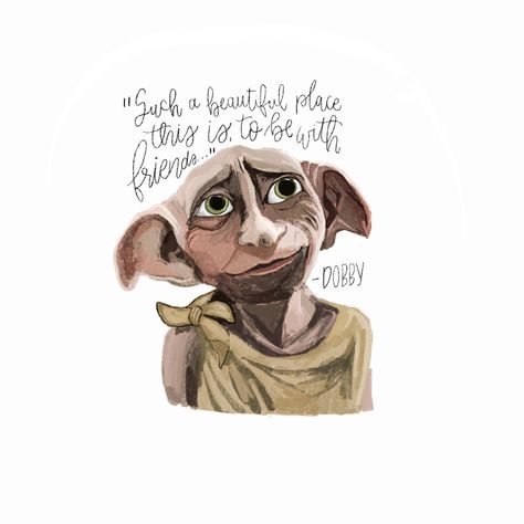 Dobby Harry Potter Illustration, Dobby Drawing, Dobby Quotes, Harry Potter Office, Harry Potter Journal, Bearded Dragon Cute, Harry Porter, Potter Wallpaper, Dobby Harry Potter