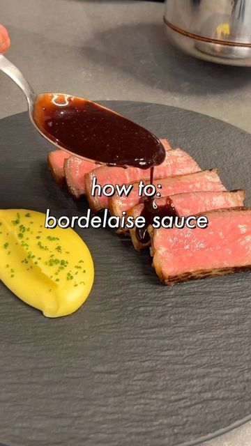 h woo on Instagram: "there are several ways out there, but this is how I make bordelaise sauce. taking the time to make beef stock/jus/demi at home is going to yield a restaurant quality version. also plz don't be insane like me and brunoise all the veggies, i just saw it as knife skill practice. #bordelaise #sauce #howto #beefstock #frenchfood" Bordelaise Sauce, Beef Sauce, Kitchen Staples, Knife Skill, Beef Stock, French Food, A Restaurant, Spreads, Beef Recipes